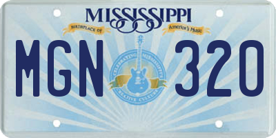 MS license plate MGN320