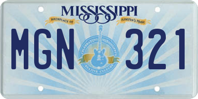 MS license plate MGN321