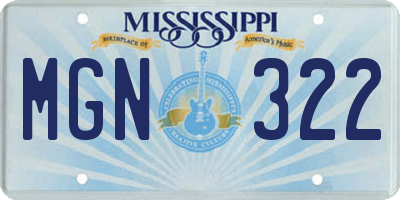 MS license plate MGN322