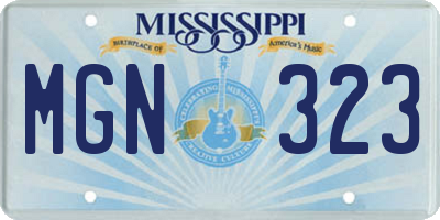 MS license plate MGN323