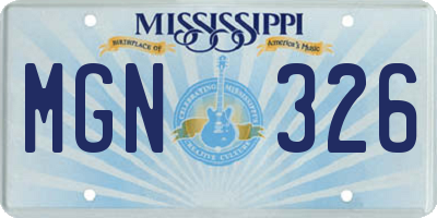 MS license plate MGN326