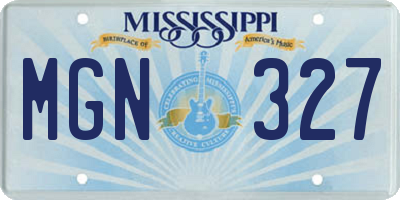 MS license plate MGN327