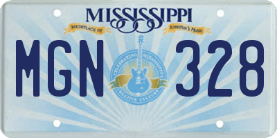 MS license plate MGN328