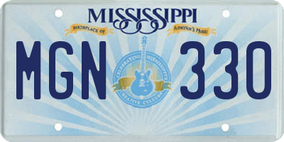 MS license plate MGN330