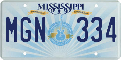 MS license plate MGN334