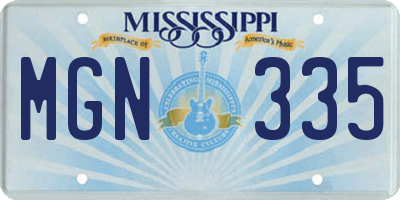 MS license plate MGN335