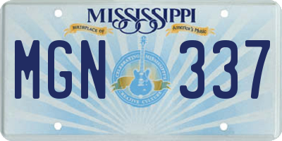 MS license plate MGN337