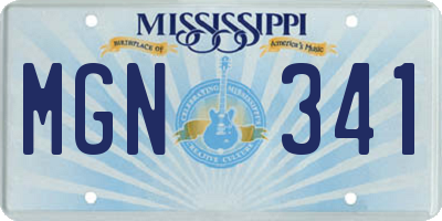 MS license plate MGN341