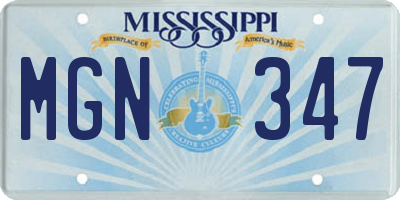 MS license plate MGN347