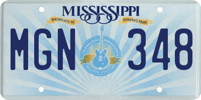 MS license plate MGN348