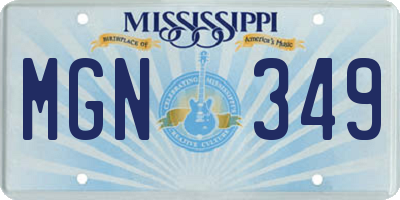 MS license plate MGN349