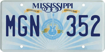 MS license plate MGN352