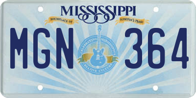 MS license plate MGN364