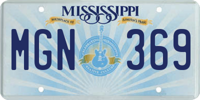 MS license plate MGN369