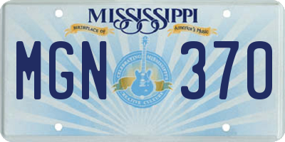 MS license plate MGN370