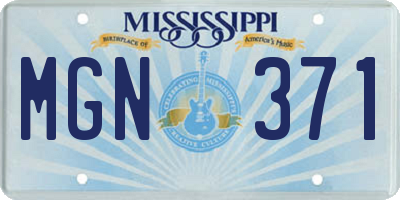 MS license plate MGN371