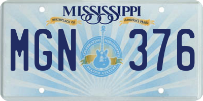 MS license plate MGN376