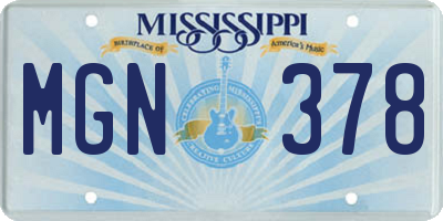 MS license plate MGN378