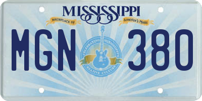 MS license plate MGN380