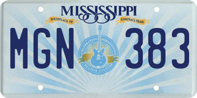 MS license plate MGN383