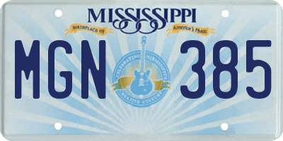 MS license plate MGN385
