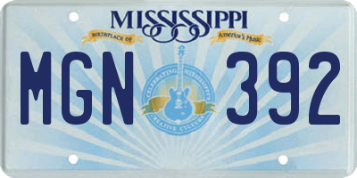 MS license plate MGN392
