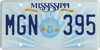 MS license plate MGN395