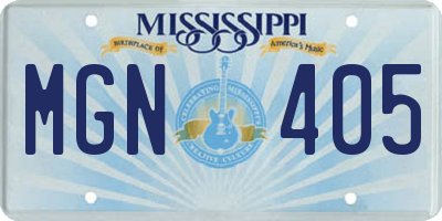 MS license plate MGN405