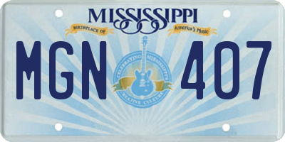 MS license plate MGN407