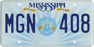 MS license plate MGN408