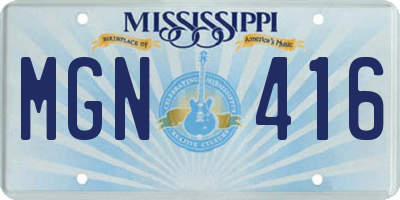 MS license plate MGN416