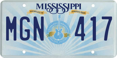 MS license plate MGN417
