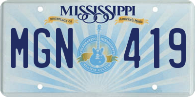 MS license plate MGN419