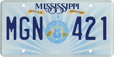 MS license plate MGN421