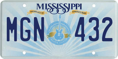 MS license plate MGN432