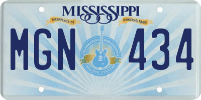 MS license plate MGN434
