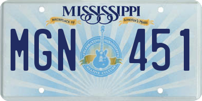 MS license plate MGN451