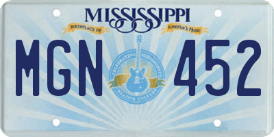 MS license plate MGN452