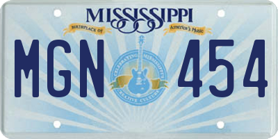 MS license plate MGN454