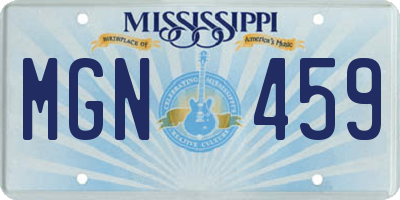 MS license plate MGN459