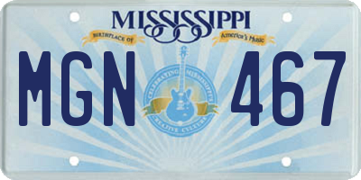 MS license plate MGN467