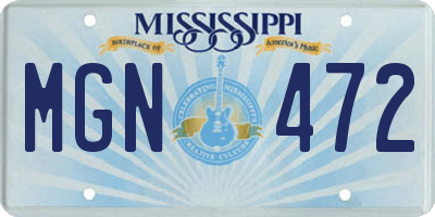 MS license plate MGN472