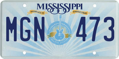 MS license plate MGN473