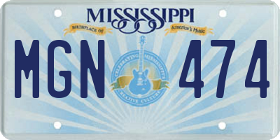 MS license plate MGN474