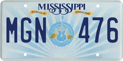 MS license plate MGN476