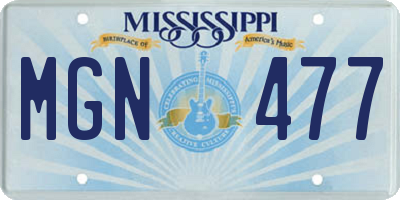 MS license plate MGN477