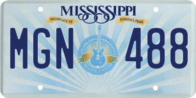 MS license plate MGN488