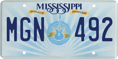 MS license plate MGN492