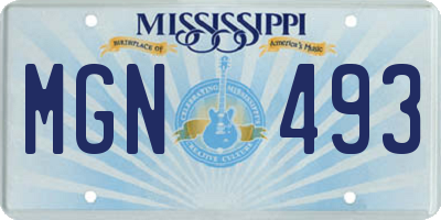 MS license plate MGN493