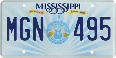 MS license plate MGN495